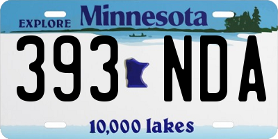 MN license plate 393NDA