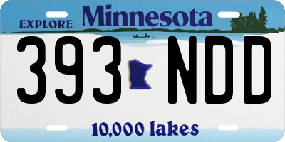 MN license plate 393NDD
