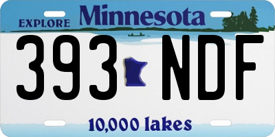 MN license plate 393NDF