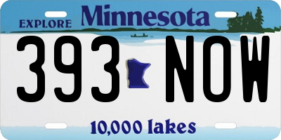 MN license plate 393NOW