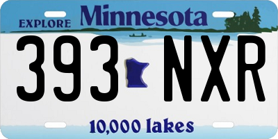 MN license plate 393NXR