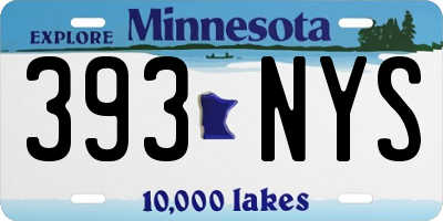 MN license plate 393NYS