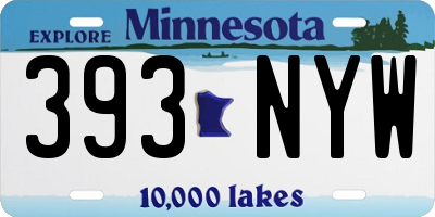MN license plate 393NYW