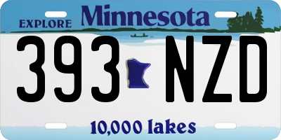 MN license plate 393NZD