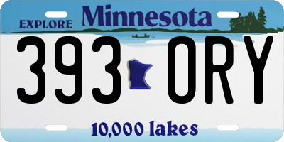 MN license plate 393ORY