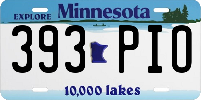 MN license plate 393PIO