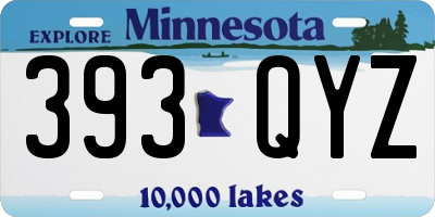 MN license plate 393QYZ