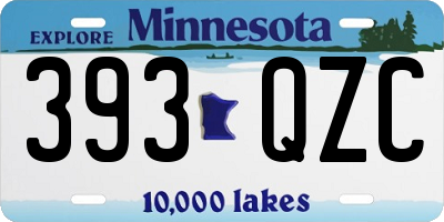 MN license plate 393QZC