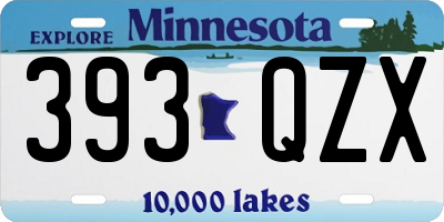 MN license plate 393QZX