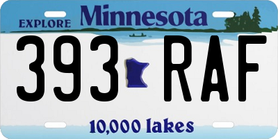 MN license plate 393RAF