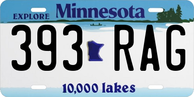 MN license plate 393RAG