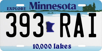 MN license plate 393RAI