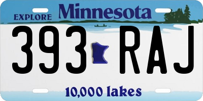 MN license plate 393RAJ
