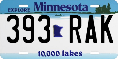 MN license plate 393RAK