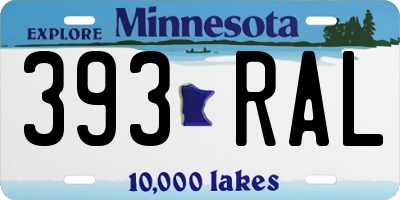 MN license plate 393RAL