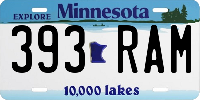 MN license plate 393RAM