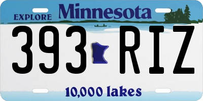 MN license plate 393RIZ