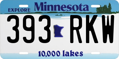 MN license plate 393RKW