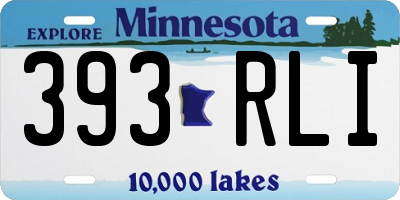 MN license plate 393RLI