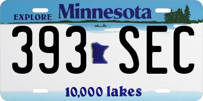 MN license plate 393SEC