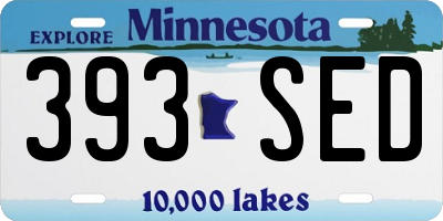 MN license plate 393SED