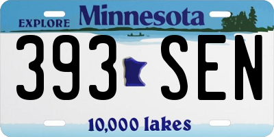 MN license plate 393SEN