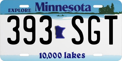 MN license plate 393SGT