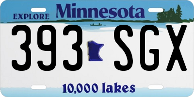MN license plate 393SGX