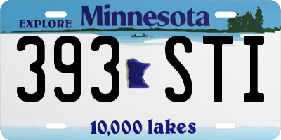 MN license plate 393STI