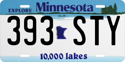 MN license plate 393STY