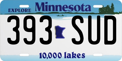 MN license plate 393SUD