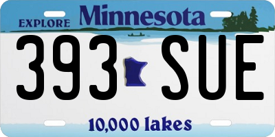 MN license plate 393SUE