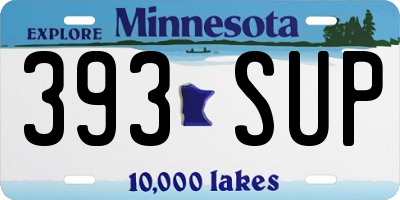 MN license plate 393SUP