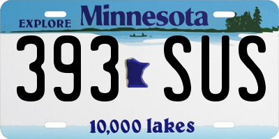 MN license plate 393SUS