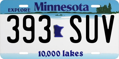 MN license plate 393SUV