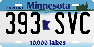 MN license plate 393SVC
