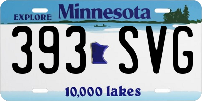 MN license plate 393SVG