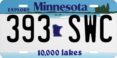 MN license plate 393SWC