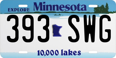 MN license plate 393SWG