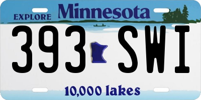 MN license plate 393SWI