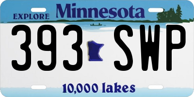 MN license plate 393SWP