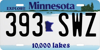 MN license plate 393SWZ