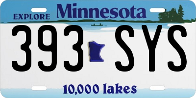 MN license plate 393SYS