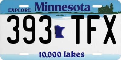MN license plate 393TFX