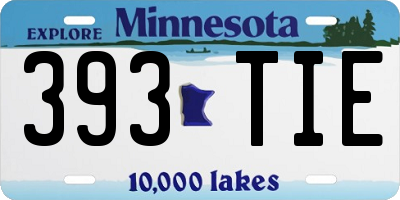 MN license plate 393TIE