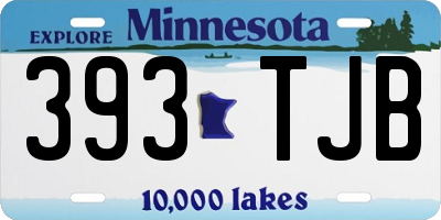 MN license plate 393TJB
