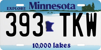 MN license plate 393TKW