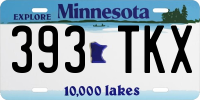 MN license plate 393TKX