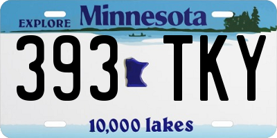 MN license plate 393TKY