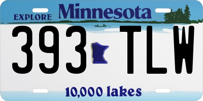 MN license plate 393TLW
